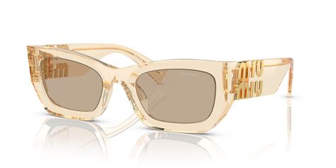 miu miu 09w|Miu Miu MU 09WS 53 Dark Brown & Sand Transparent .